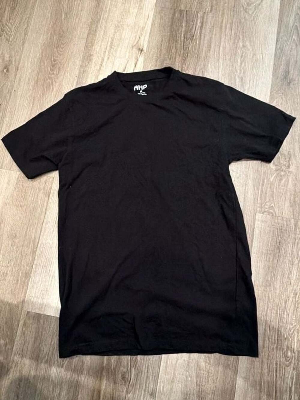 AHP T-Shirt Size M Black Cotton Short Sleeve Crewneck
